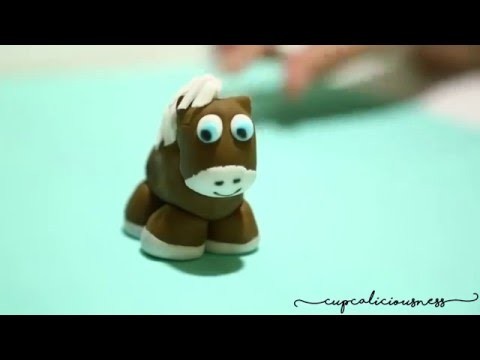 How to make a Horse Figurine from fondant - farm animals