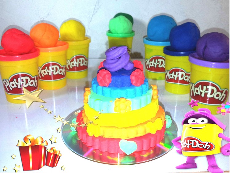 How To Make  A Rainbow Flower Cake Play-Doh
