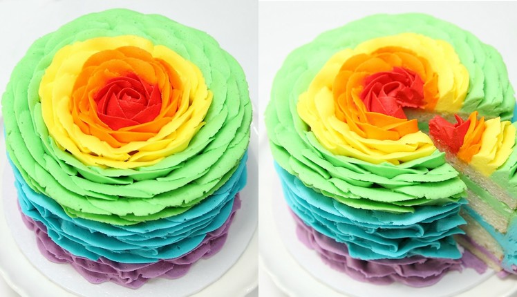 How To Make A Rainbow Rose Cake - CAKE STYLE