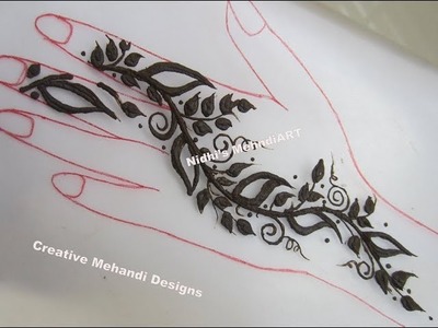 How To Make Beautiful Leaves Henna Mehndi Design Tutorial