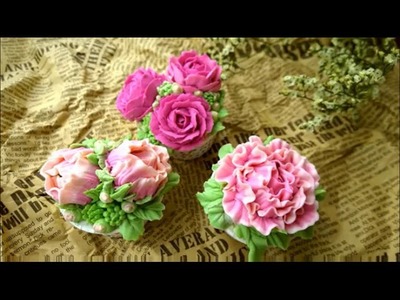 How to make butter cream and butter flower. Cupcake with buttercream flower