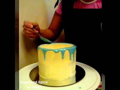 How to make Dripped cake with ice cream topper
