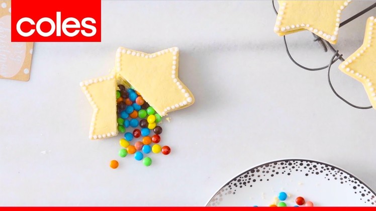 How to make piñata star-shaped cookies filled with chocolate