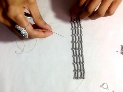 How to make rectangle seed bead  and crystal Bracelet