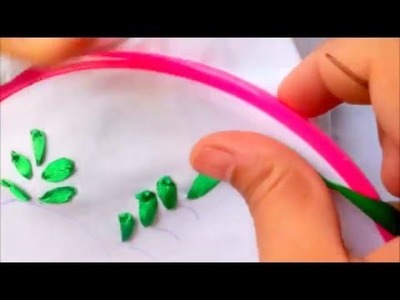 How To Make Ribbon Leaf with Ribbon Technique