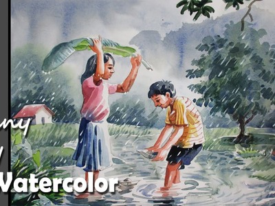 How to Paint A Rainy Day scene in Watercolor