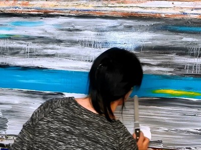 How to paint abstract landscape with acrylics. Tutorial, Demo. Landschaft mit Acrylfarben by ilonka