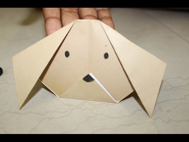 Dogs face paper craft - easy kids paper craft - origami paper folding