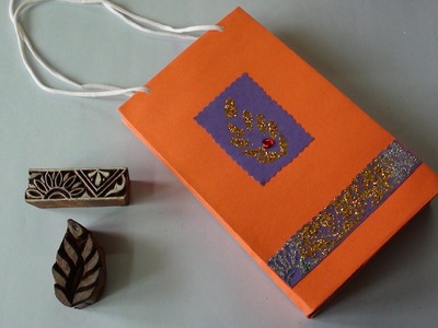 Glitters on handmade paper bag