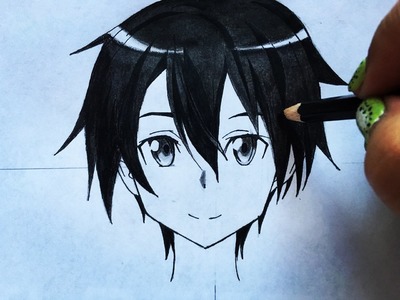 How to draw Kirito (sword art online) step by step tutorial