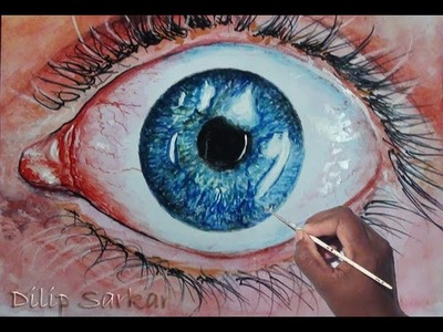How to draw - realistic eye step by step - watercolor