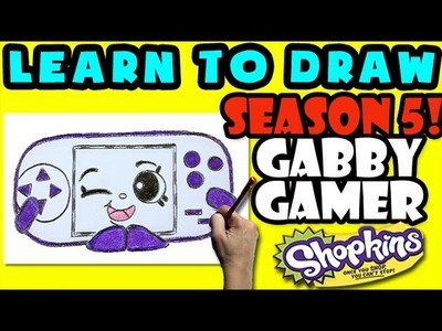 How To Draw Shopkins SEASON 5: ELECTRO GLOW Gabby Gamer, Step By Step Season 5 Shopkins Drawing