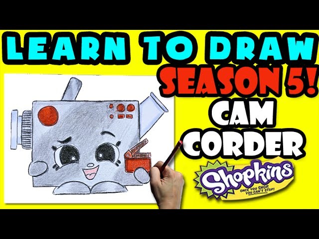 How To Draw Shopkins SEASON 5: ELECTRO GLOW Cam Corder, Step By Step Season 5 Shopkins Drawing
