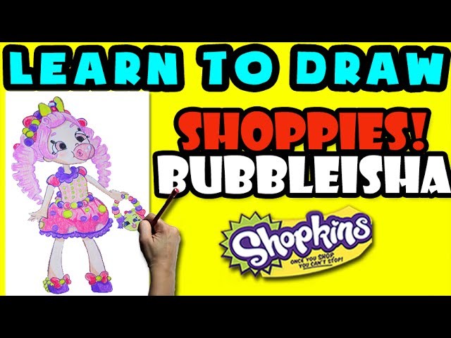 How To Draw Shoppies Shopkins: Bubbleisha, Step By Step Shoppies Drawing Shopkins