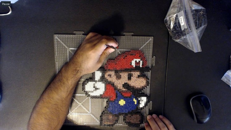 Mario Wins! Paper Mario Pixel Bead Perler Sprite Art