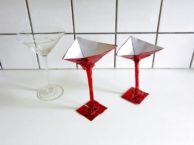 Origami Cocktail Glass (Fold a realistic paper glass)