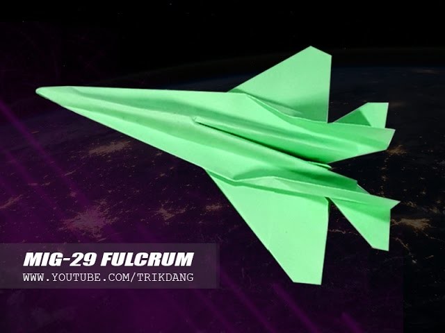 Paper airplane Instructions: How to make a paper JET FIGHTER that FLIES flies | MIG-29 Fulcrum
