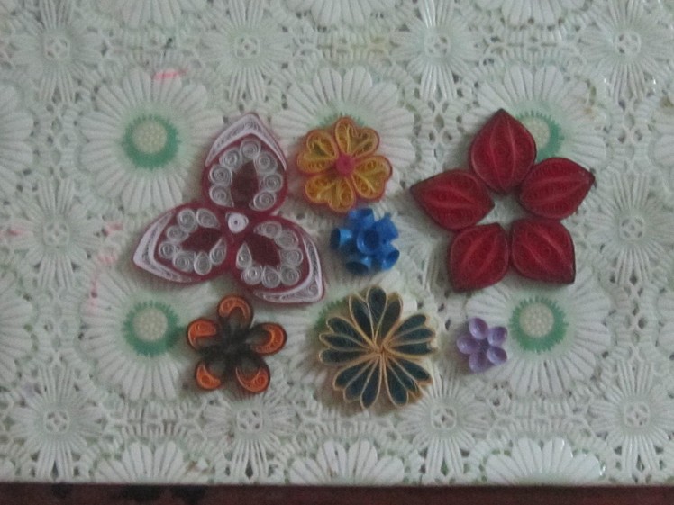 Paper quilling flowers - 7 types
