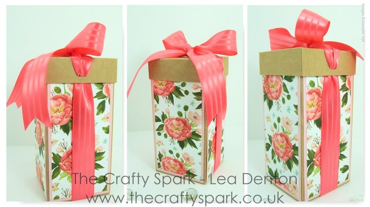 Tall Ribbon Box using Birthday Bouquet Paper - Stampin' Up! UK