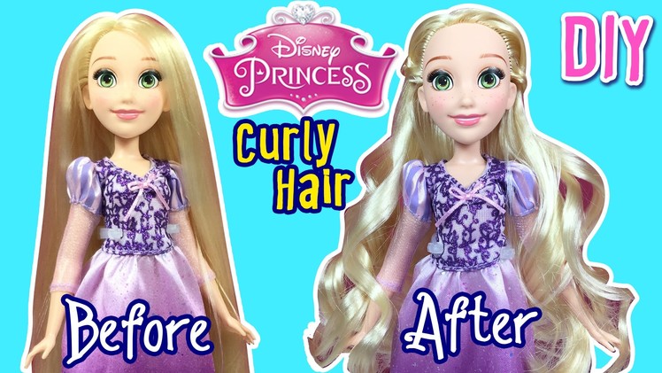 Disney Princess - How to Curl Disney Rapunzel Doll Hair - DIY Hairstyle Tutorial - Making Kids Toys