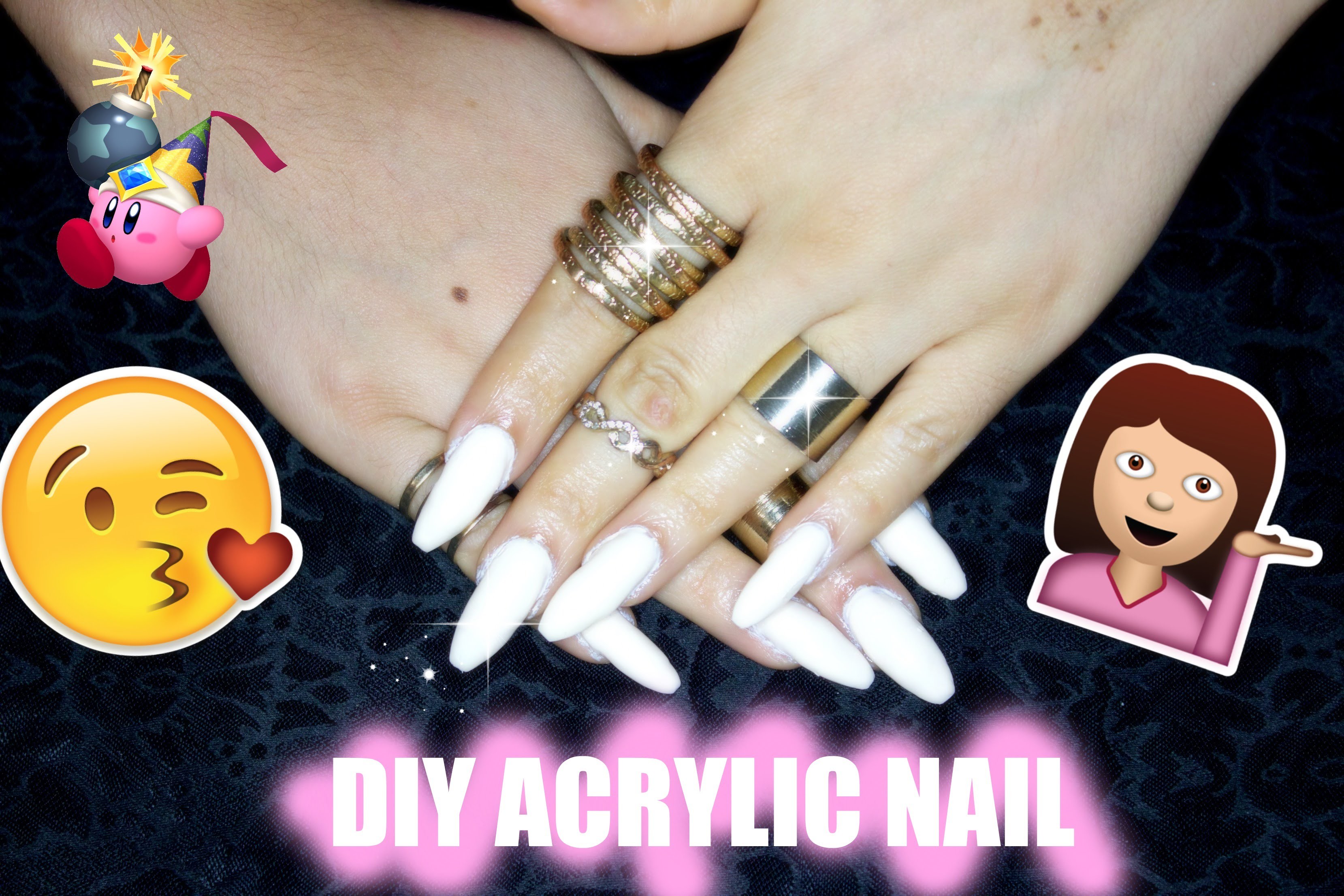 DIY Acrylic nails at home super Easy & Cheap, NAIL TUTORIAL