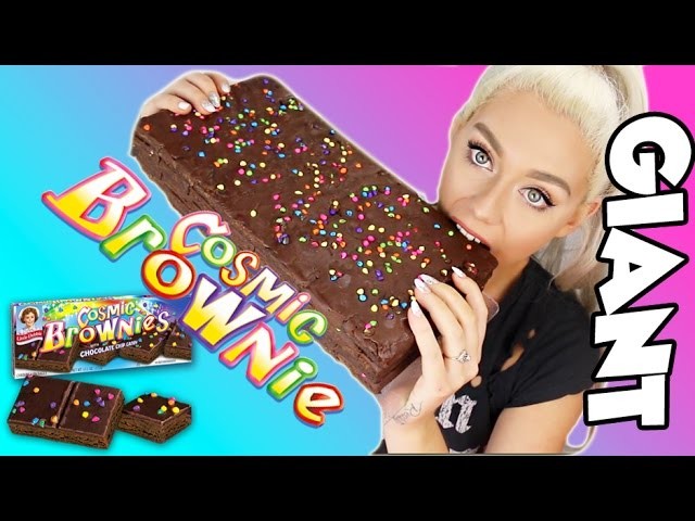 DIY GIANT COSMIC BROWNIE! THE LAZY WAY! NO COOK! SUPER EASY AND GOOD!