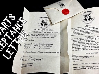 DIY Hogwarts Acceptance Letter | Harry Potter