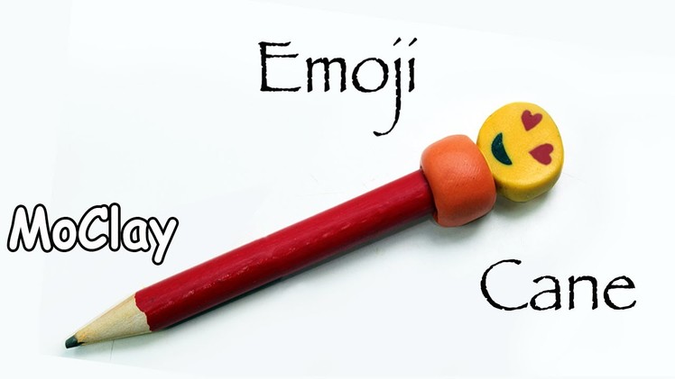 DIY- How To Make Emoji face cane with hearts - Polymer clay tutorial.