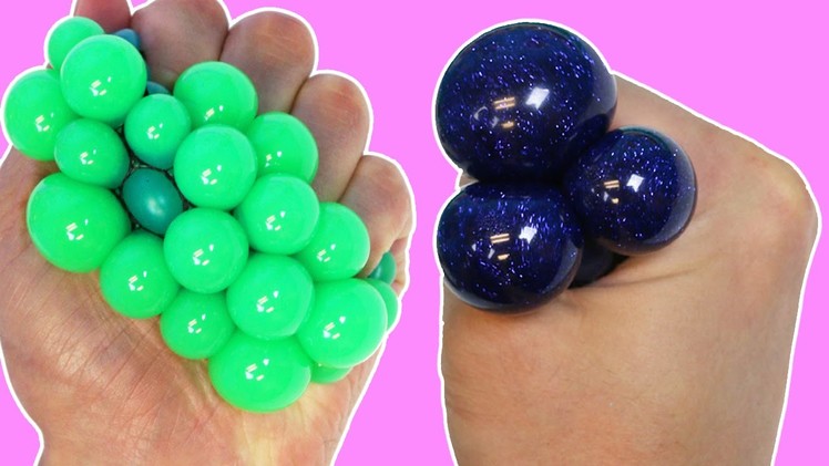 DIY How To Make Squishy Glitter Stress Balls! LEARN COLORS with Liquid Squishy Balls!