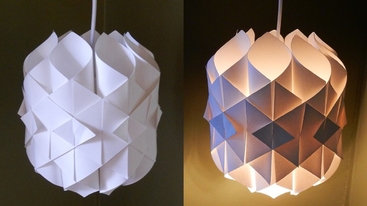 DIY paper lamp.lantern (Cathedral light) - how to make a pendant light out of paper - EzyCraft