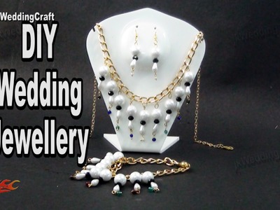 DIY Pearl Necklace Earring Bracelate Set | Gift Idea jewelry making | JK Wedding Craft 099