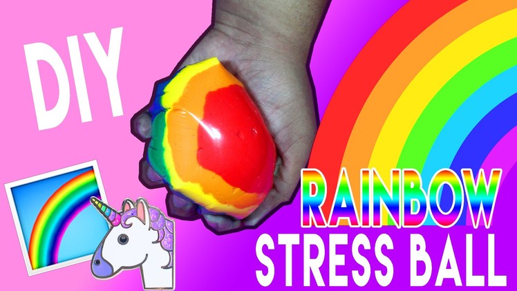 DIY | Rainbow Stress Ball - HOW TO MAKE A STRESS BALL WITHOUT BALLOONS!!!