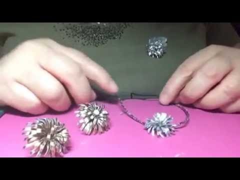 Diy. Recycled jewelry from aluminum can-earring-pendant and brooch.--joyeria reciclada de una lata