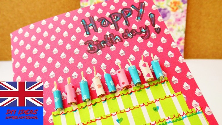 Happy Birthday!!! DIY birthday card | Great card out of colored paper | cake