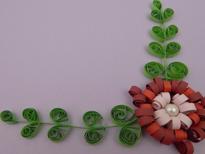 How to make a quilling flower with leaves  DIY (tutorial + free pattern)
