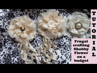 Melting Flower on a Budget, no sew, Shabby Chic Tutorial, DIY, How to, Frugal,  by Crafty Devotion