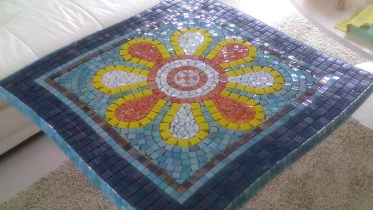 PART 1: DIY Mosaic Garden Table - Design & Glue Tiles