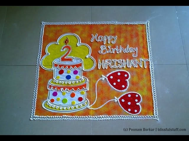 Birthday special rangoli for my little one :)