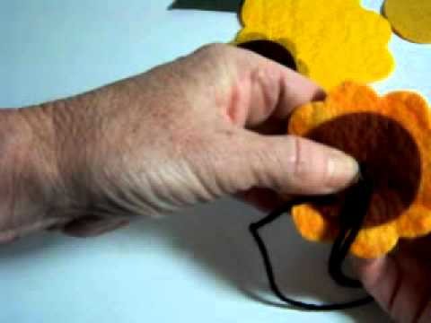 DIY - Sewing a Felt Sunflower Brooch  Part 1