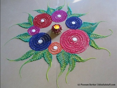 Easy and quick rangoli | Innovative rangoli designs by Poonam Borkar