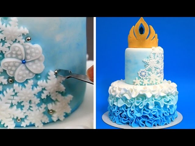 Elsa Crown Cake - How To Make White Modeling Chocolate by CakesStepbyStep