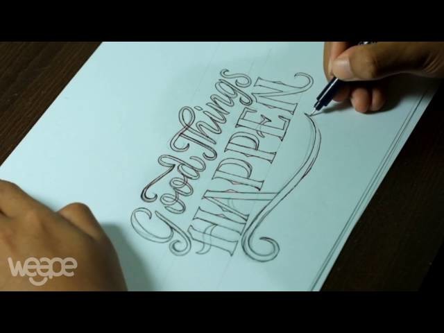 Hand Lettering. Typography Tutorial, SpeedArt | "Good Things Happen"