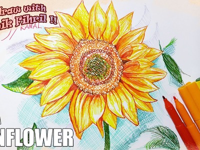 How to Draw a Sunflower - Let's Draw With Pak Lik Fihril, Episode 6