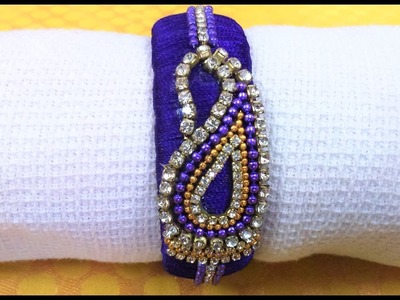 How To Make Silk Thread Stone Bangles at Home|how to make handmade bangles step by step