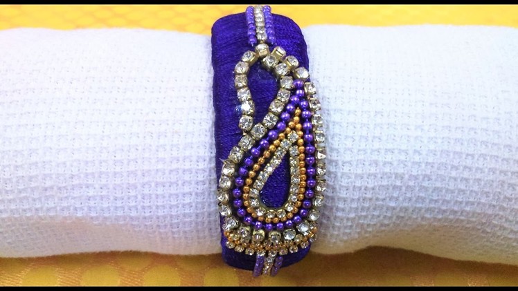 How To Make Silk Thread Stone Bangles at Home|how to make handmade bangles step by step