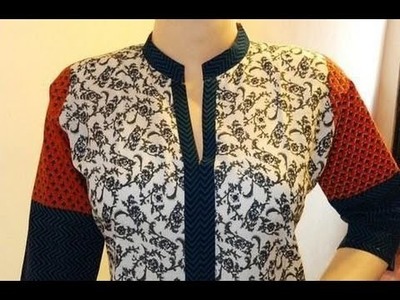 Kurti collar neck design cutting and stitching for beginners