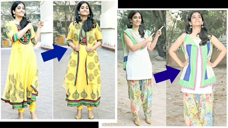Make jackets for anarkalis and salwar kameez from dupattas- No sewing method