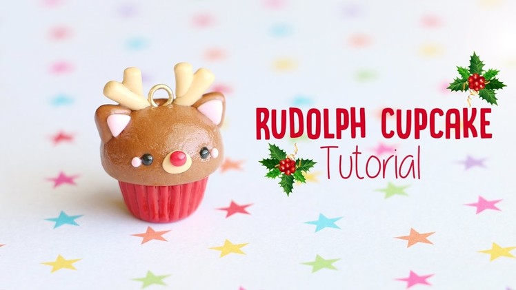 Rudolph Reindeer Cupcake│Polymer Clay Christmas Tutorial