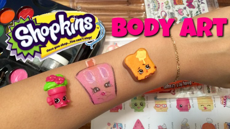 Shopkins Season 4 Face Painting Body Art craft tutorial with blind bag toy