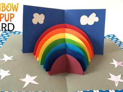 Tutorial to make "RAINBOW Stand Up POPUP Card" - DIY